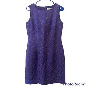 Jessica Howard Purple Floral Embroidered Dress SZ6